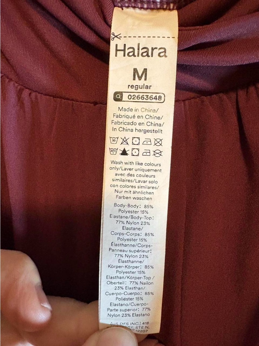 HALARA Wide Leg Cropped Pants in Burgundy - Picture 6 of 8